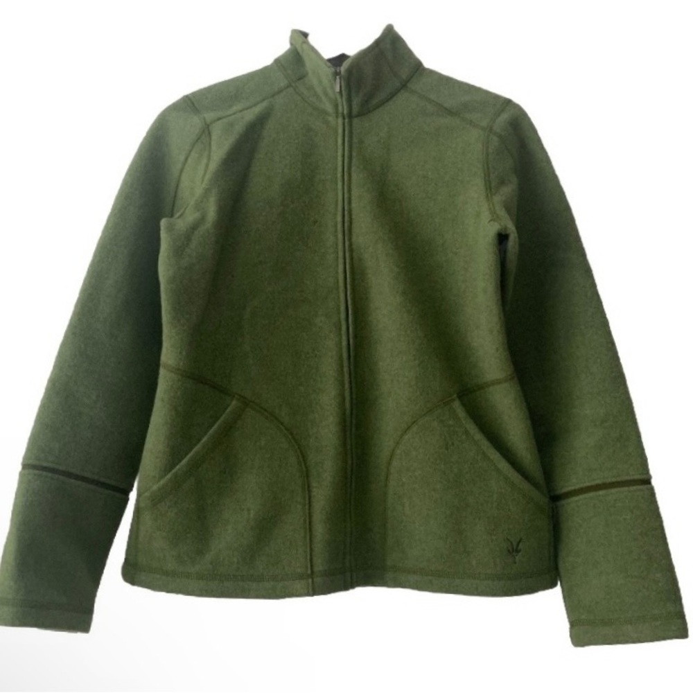 Ibex 100% New Zealand Merino Wool Olive Green Full-Zip Jacket Women’s S Outdoor